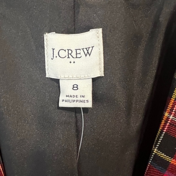 J-crew tartan Plaid Red Women's blazer -nwt - Picture 5 of 6